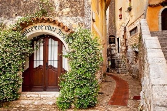Jasmine covered entryway Eze Provence France Canvas Art - Brian Jannsen DanitaDelimont (18 x 12)
