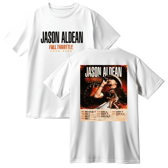 Jason Aldean 2026 Full Throttle Tour Cotton Tee Unisex Short Sleeve Round Neck Casual Streetwear T-shirt