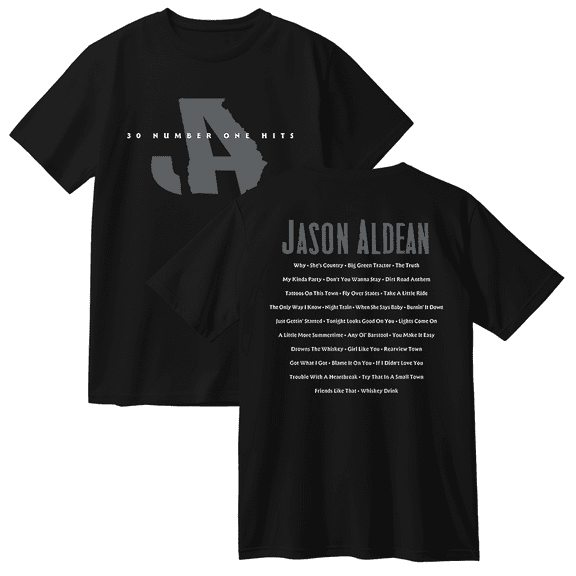 Jason Aldean 30 Number One Hits Cotton T-shirt Women Men Short Sleeve Crewneck Fashion Tee