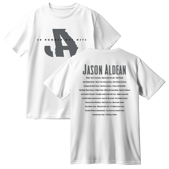 Jason Aldean 30 Number One Hits Cotton T-shirt Women Men Short Sleeve Crewneck Fashion Tee