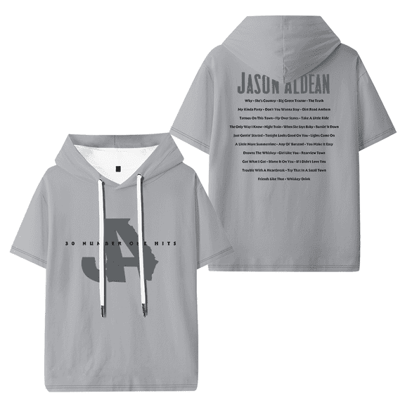Jason Aldean 30 Number One Hits Hooded T-shirt Women Men Short Sleeve Tee Casual Fashion Tops