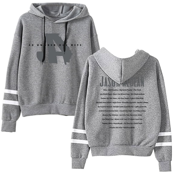Jason Aldean 30 Number One Hits Hoodie Long Sleeve Pocketless Pullover Women Men Fashion Hooded Sweatshirt