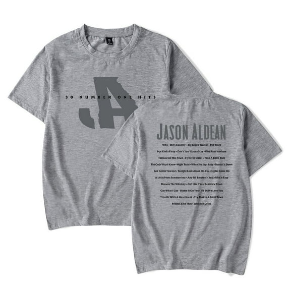 Jason Aldean 30 Number One Hits Tee Unisex Crewneck Short Sleeve Casual T-shirt