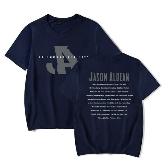 Jason Aldean 30 Number One Hits Tee Unisex Crewneck Short Sleeve Casual T-shirt