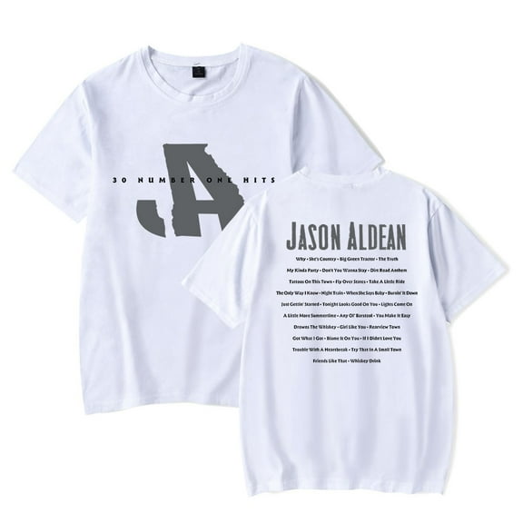 Jason Aldean 30 Number One Hits Tee Unisex Crewneck Short Sleeve Casual T-shirt