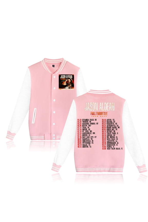 Jason Aldean FULL THROTTLE TOUR 2025 Baseball Jacket Unisex Fashion Long Sleeve Outerwear