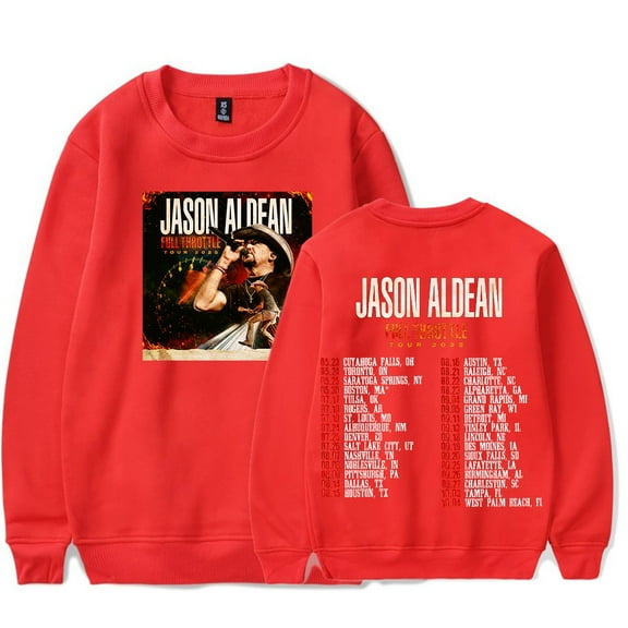 Jason Aldean FULL THROTTLE TOUR 2025 Crewneck Sweatshirt Unisex Fashion Long Sleeve Top