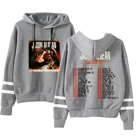 Jason Aldean FULL THROTTLE TOUR 2025 Pocketless Hoodie Unisex Fashion Casual Long Sleeve Sweatshirt