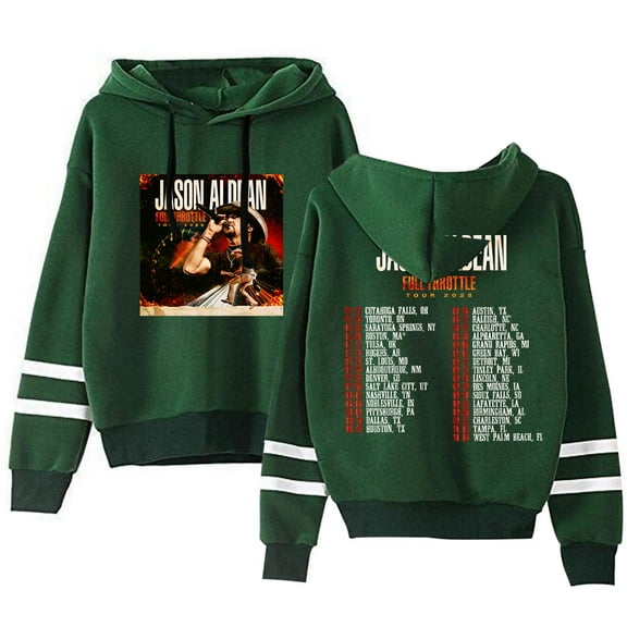 Jason Aldean FULL THROTTLE TOUR 2025 Pocketless Hoodie Unisex Fashion Casual Long Sleeve Sweatshirt