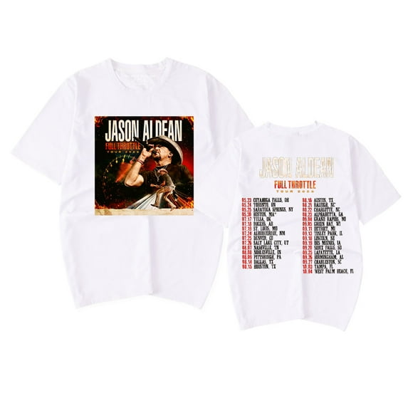 Jason Aldean FULL THROTTLE TOUR 2025 Unisex Oversized Casual Tee Trendy Fit Short Sleeve