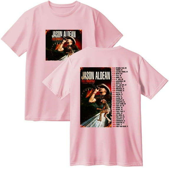 Jason Aldean Full Throttle Tour 2025 Cotton T-Shirt Women Men Casual Crewneck Short Sleeve Tee