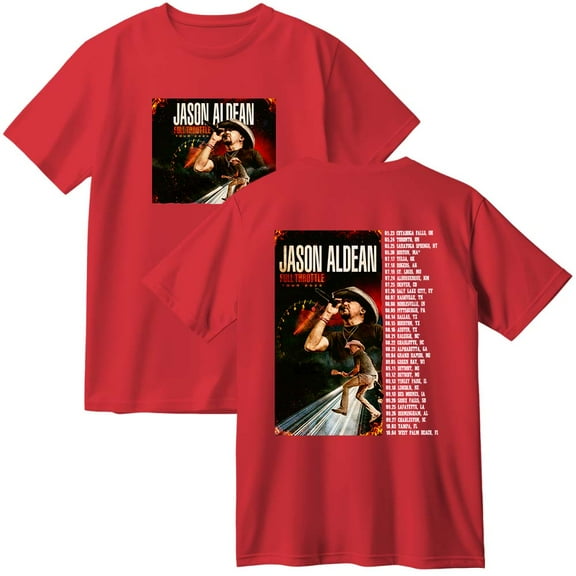 Jason Aldean Full Throttle Tour 2025 Cotton T-Shirt Women Men Casual Crewneck Short Sleeve Tee