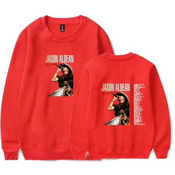 Jason Aldean Full Throttle Tour 2025 Merch Long Sleeve Crewneck Sweatshirt For Men/Women Unsiex Fashion Streetwear