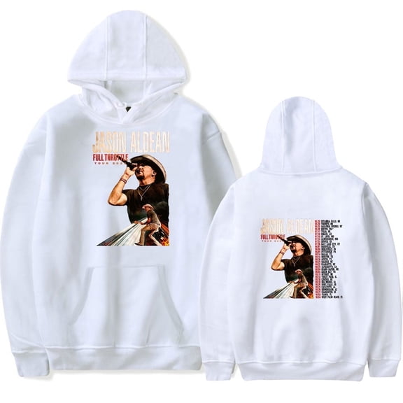 Jason Aldean "Full Throttle Tour 2025" Merch Unisex Fleece Lined Winter Long Sleeve Pullover Hoodie