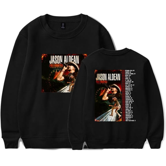 Jason Aldean Full Throttle Tour 2025 Sweatshirt Women Men Casual Crewneck Long Sleeve Pullover Clothes