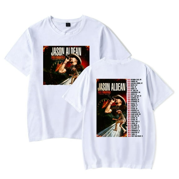 Jason Aldean Full Throttle Tour 2025 T-Shirt Women Men Casual Crewneck Short Sleeve Fashion Tee