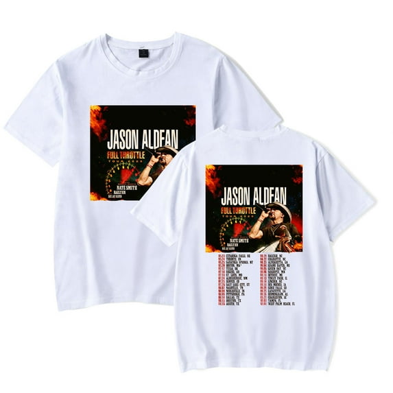 Jason Aldean Full Throttle Tour 2025 T-Shirts Merch Women Clothes Trend Casual Short Sleeve Top