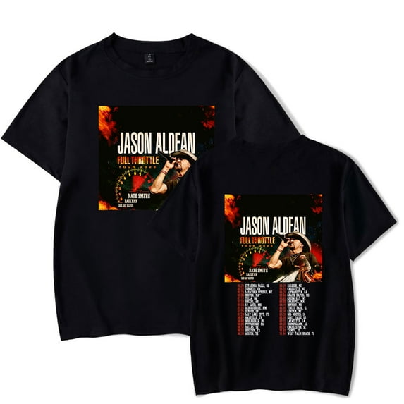 Jason Aldean Full Throttle Tour 2025 T-Shirts Merch Women Clothes Trend Casual Short Sleeve Top