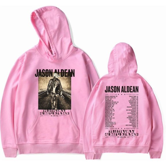 Jason Aldean "Highway Desperado Tour" Merch Unisex Fleece Lined Winter Casual Pullover Hoodie