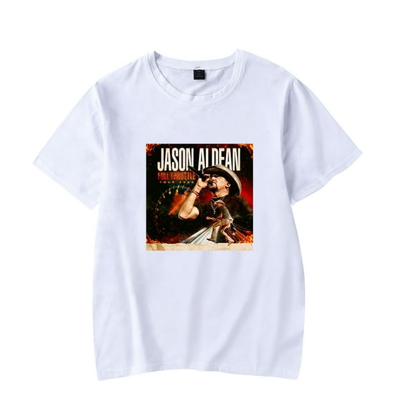 Jason Aldean Merch FULL THROTTLE TOUR 2025 T-shirt Women Men Casual Fashion Short Sleeve Tee