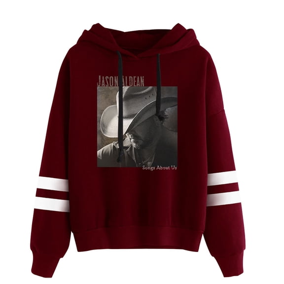 Jason Aldean Songs About Us Hoodie Long Sleeve Pocketless Casual Pullover Sweatshirt