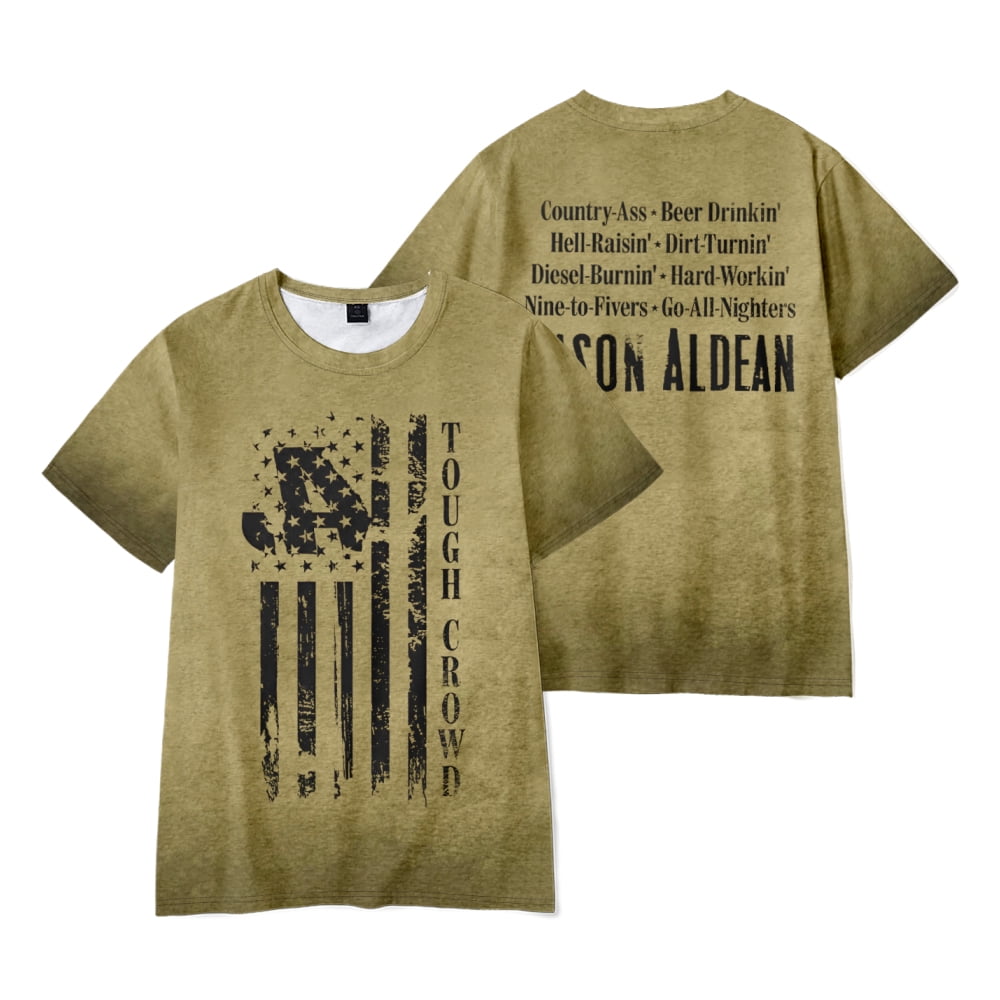 Jason Aldean T-shirt Tough Crowd Tee Cosplay Short Sleeve Unisex ...