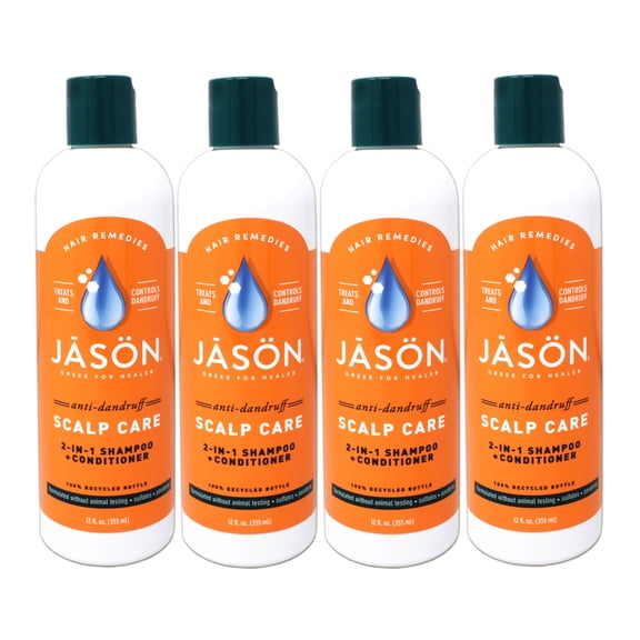 Jason Dandruff Relief Treatment 2-in-1 Shampoo & Conditioner, 12 FL OZ - 4 Pack