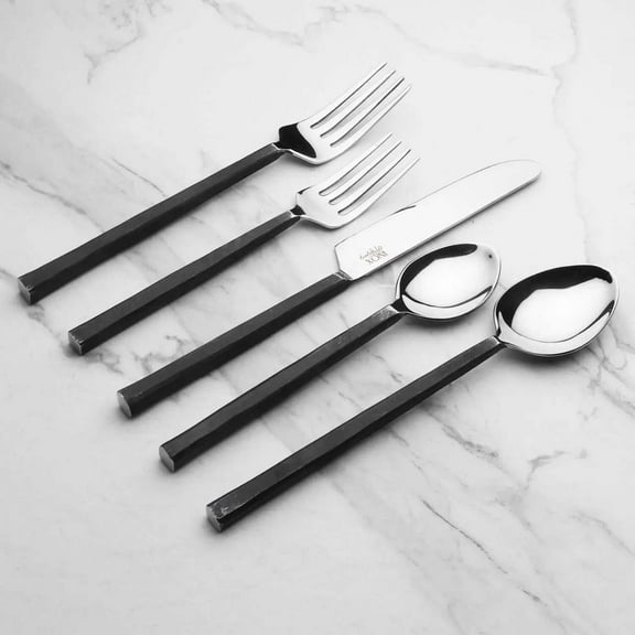 Jason Design Burnt Black 20 Pcs. Flatware Set. SERVES 4 PERSONS.