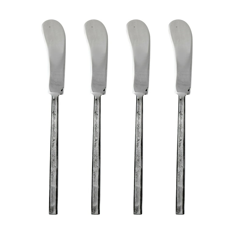 Jason Design Nascent Steel Butter Knife/Spreader 4 PCS. Set, Silver