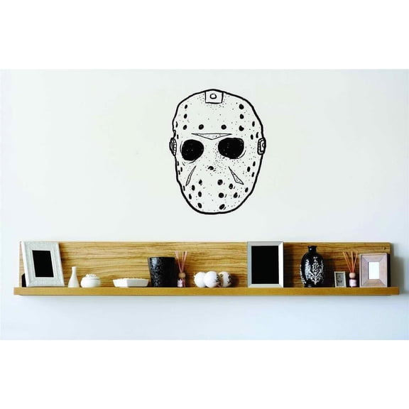 Jason Face Mask Scary Vinyl Wall Decal Peel & Stick Sticker Home Halloween Party Decoration Kids Boy Girl 20x16