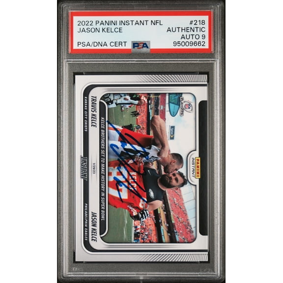 Jason Kelce 2022 Panini Instant Signed Football Card #218 Auto PSA 9 95009662