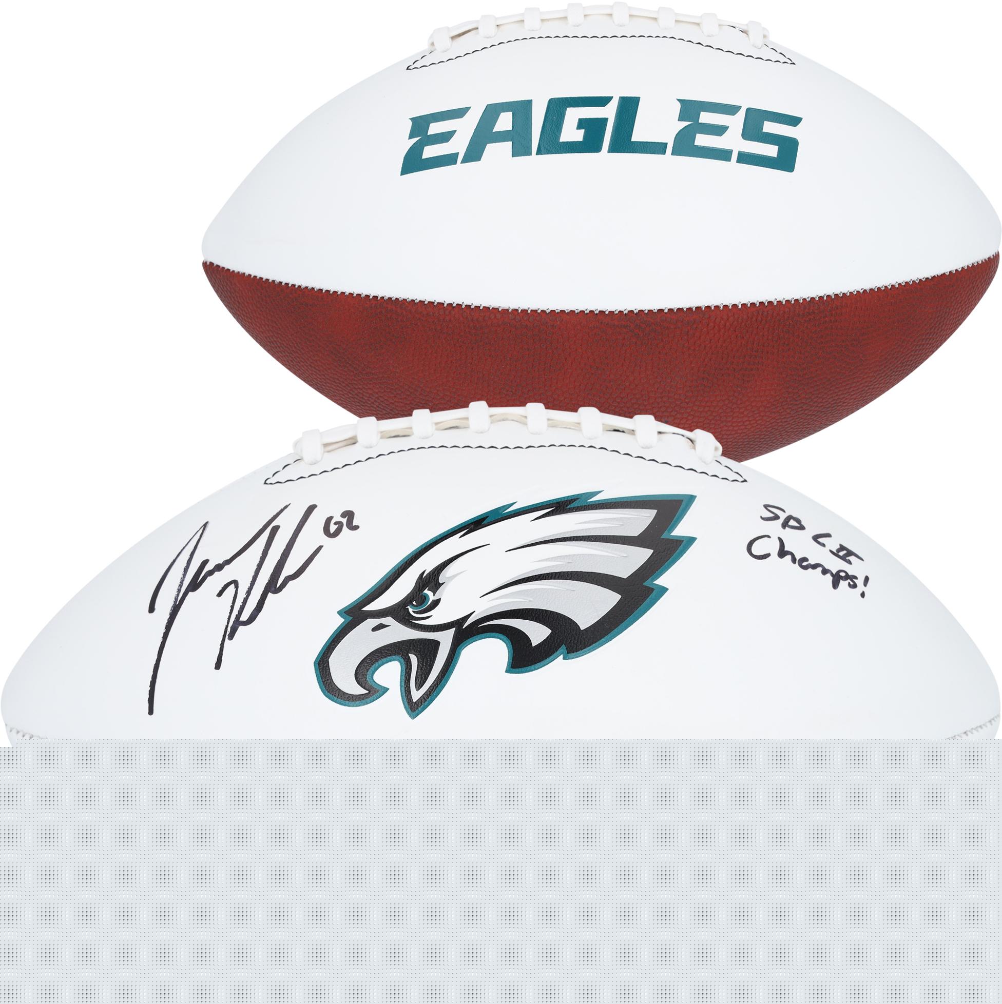 Jason Kelce Philadelphia Eagles Autographed Franklin White Panel Football with "SB LII Champs" Inscription - Fanatics Authentic Certified