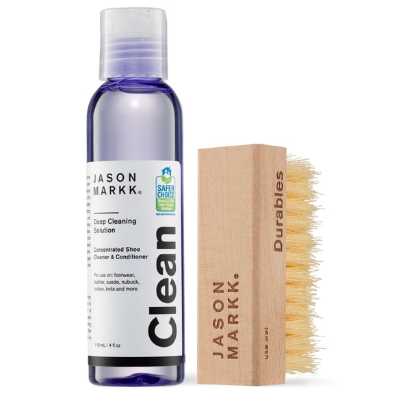 Jason Markk Sneaker Cleaner Essential Kit, Includes Cleaning Solution & Durables Brush, Gray, One Size, 2 Piece