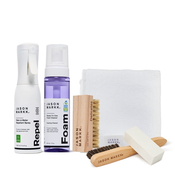 Jason Markk Suede Care Bundle, 7oz Foaming Cleaning Solution, Suede Cleaning Kit, Safe for All Materials