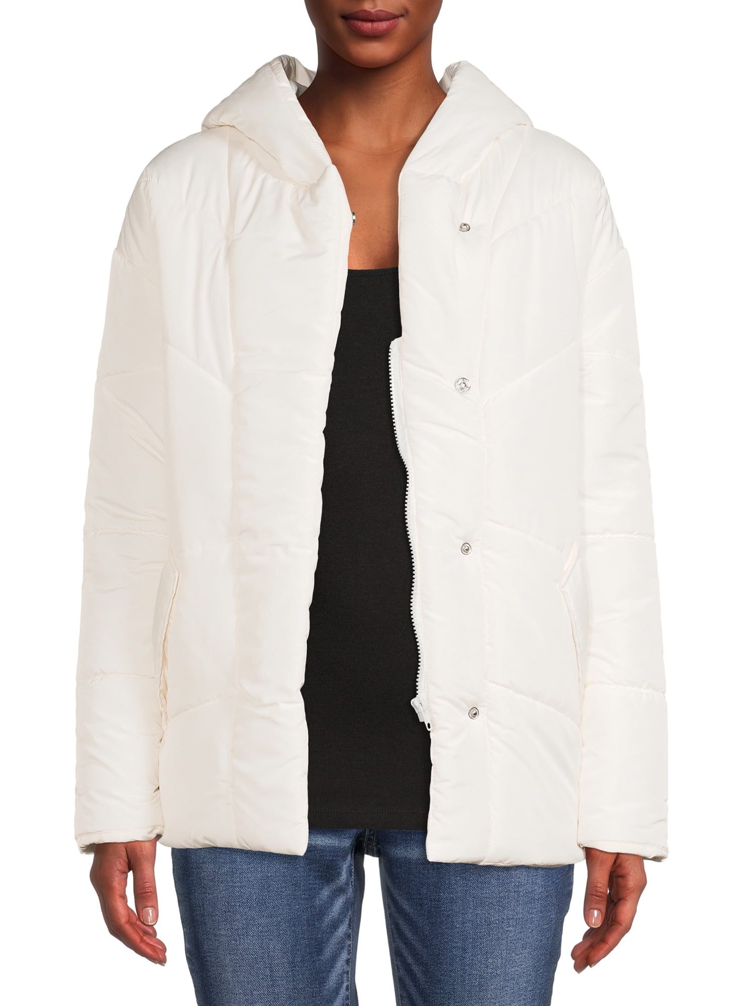 Jason Maxwell Women's Hooded Puffer Coat - Walmart.com
