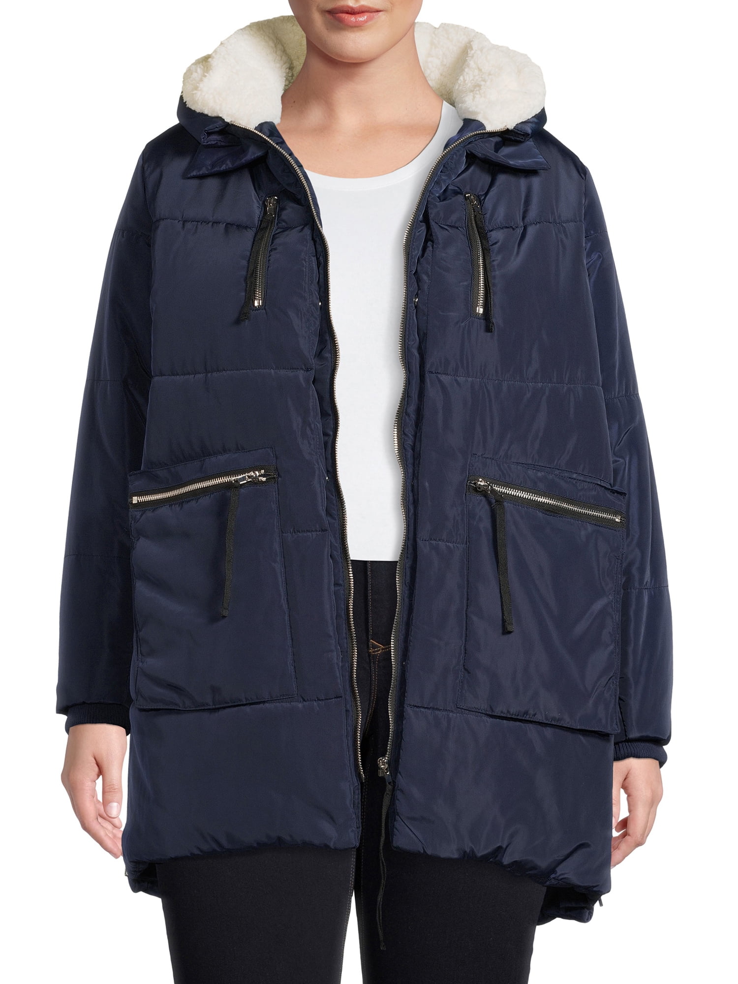 Ci Sono Faux Leather Puffer Jacket - Women's Coats/Jackets in