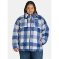 thumbnail image 1 of Jason Maxwell Women's and Women’s Plus Poodle Plaid Full-Zip Shacket, Sizes S-3X, 1 of 5