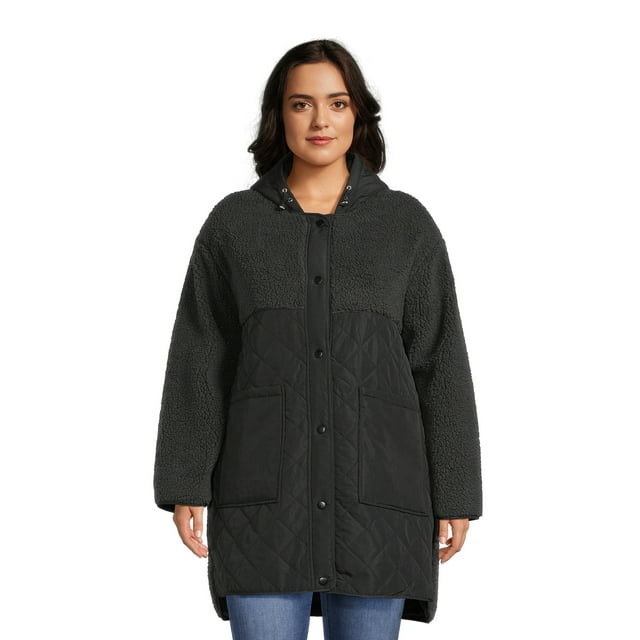 Jason Maxwell Women’s and Women’s Plus Size Mixed Media Jacket with ...