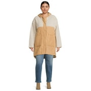 Jason Maxwell Women’s and Women’s Plus Size Mixed Media Jacket with Hood, Sizes S-3X