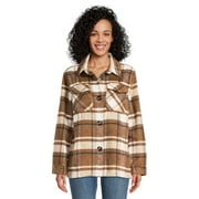 Jason Maxwell Women's and Women's Plus Size Plaid Button Down Shacket, Sizes S-3X