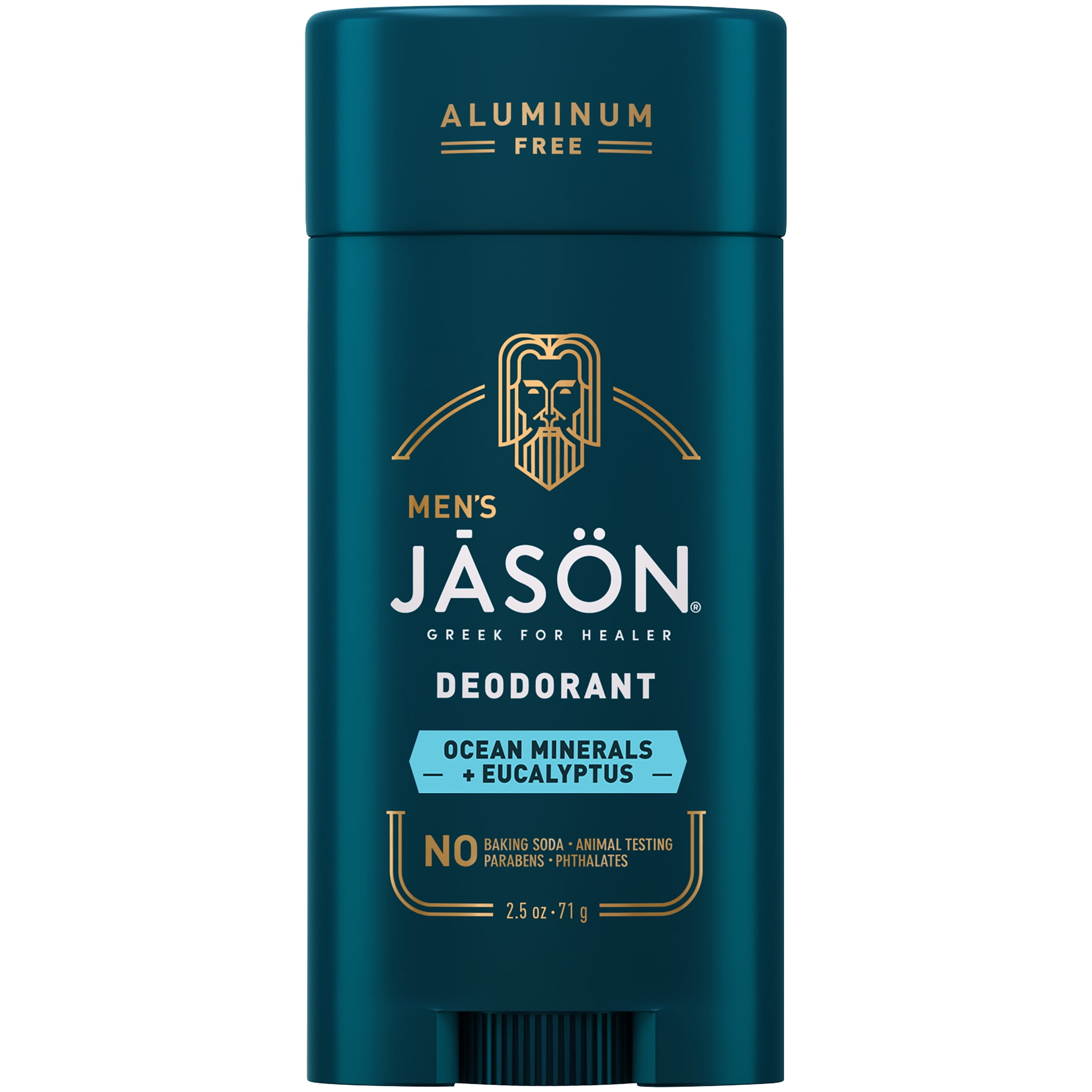Jason Natural Men's, Deodorant, Aluminum Free, Ocean Minerals + Eucalyptus, 2.5 oz (71 g)