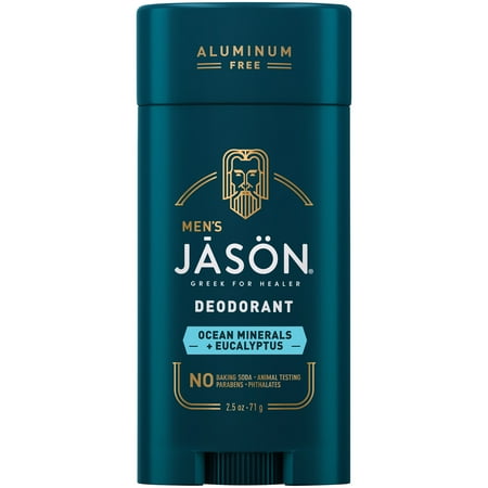Jason Natural Men's, Deodorant, Aluminum Free, Ocean Minerals + Eucalyptus, 2.5 oz (71 g)