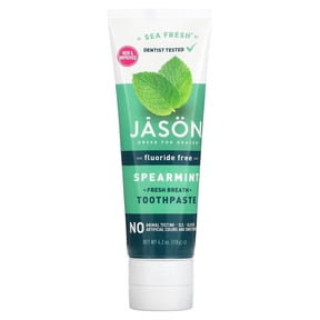 Jason Natural Sea Fresh, Fresh Breath Toothpaste, Fluoride Free, Spearmint, 4.2 oz (119 g)