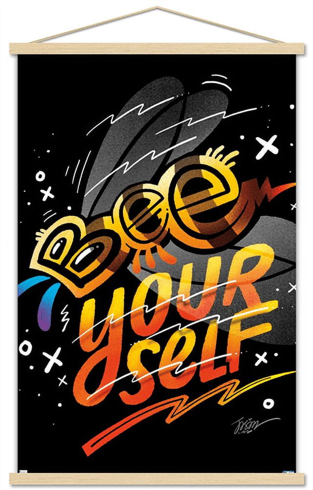 Jason Naylor - Bee Yourself Wall Poster with Wooden Magnetic Frame, 22.375" x 34"