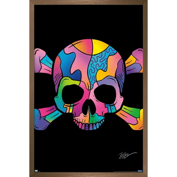 Jason Naylor - Color Skull Wall Poster, 14.725" x 22.375", Framed