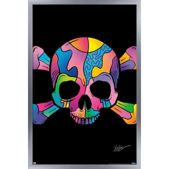 Jason Naylor - Color Skull Wall Poster, 22.375" x 34", Framed