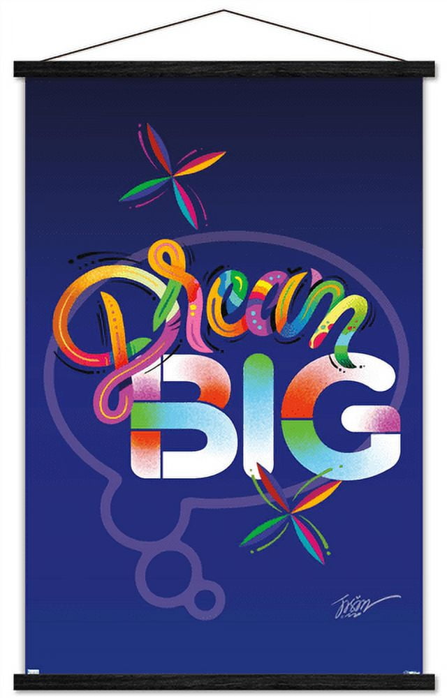 Jason Naylor Dream Big Wall Poster with Wooden Frame, 22.375