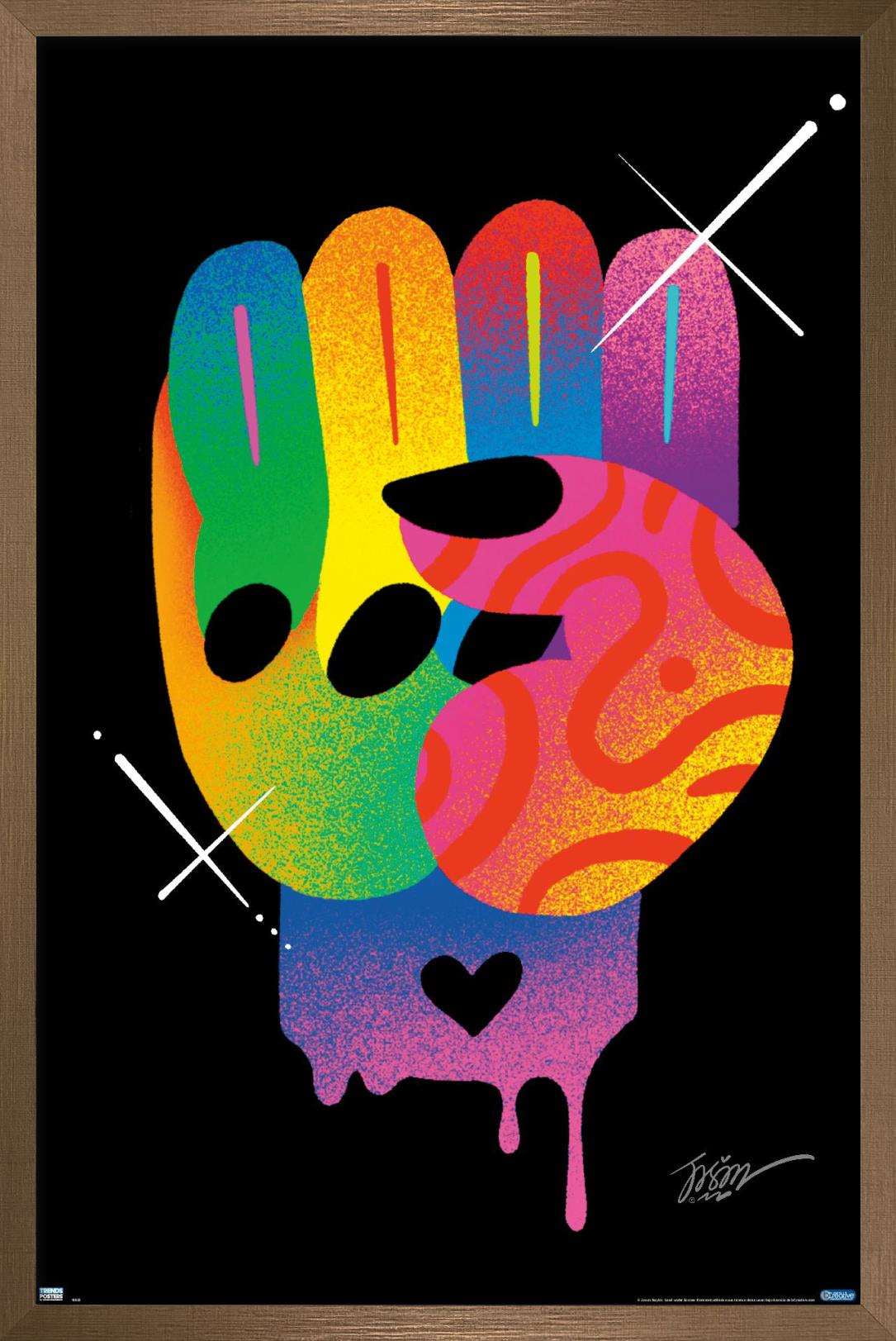 Jason Naylor - Fist of Color Wall Poster, 14.725" x 22.375", Framed
