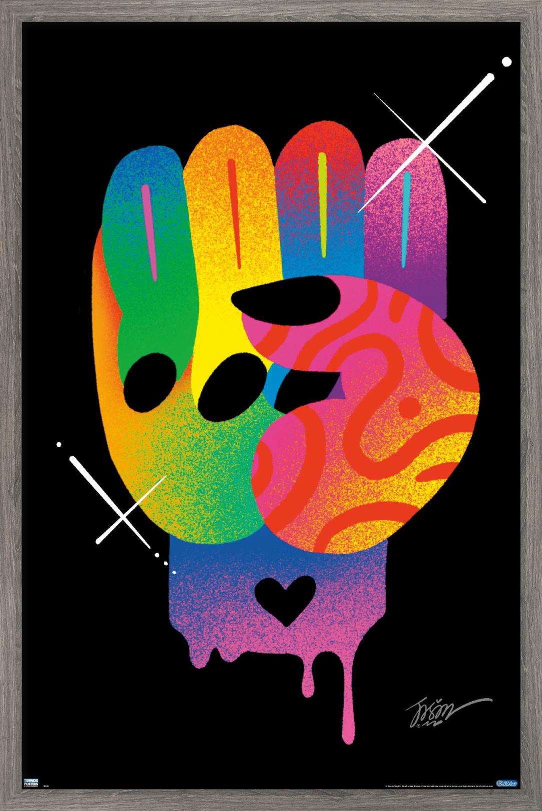 Jason Naylor - Fist of Color Wall Poster, 14.725" x 22.375", Framed