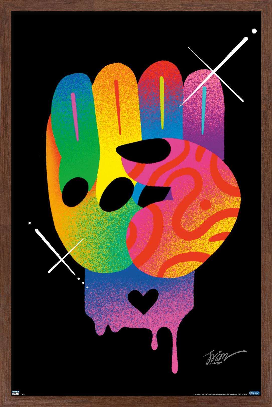 Jason Naylor - Fist of Color Wall Poster, 14.725" x 22.375", Framed